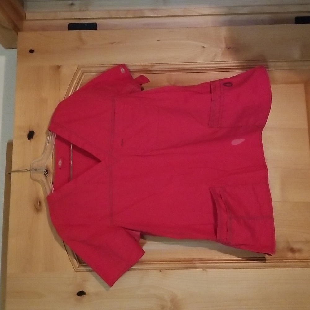Red scrub top